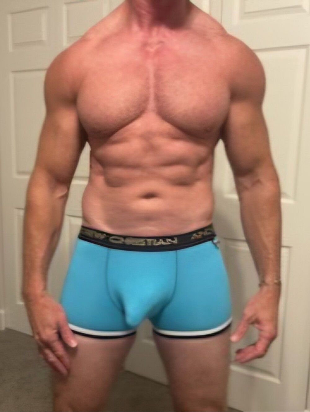 Andrew Christian Men's Aqua Blue Trunk Boxer Briefs